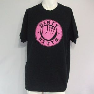 4/$20 Dirty Mitts Baseball Mens Black XL T Shirt